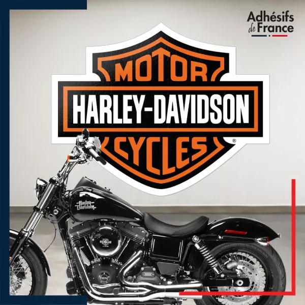 Adhésif grand format logo moto - Harley Davidson Motor Cycles (couleur)