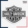 Sticker logo moto - Harley Davidson Motor Cycles (noir)