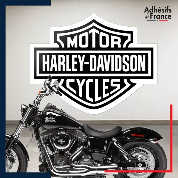 Adhésif grand format logo moto - Harley Davidson Motor Cycles (noir)