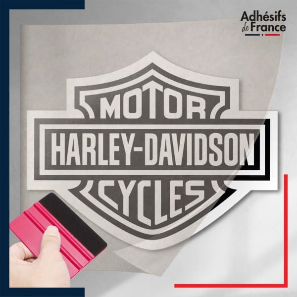 stickers sous film transfert logo moto - Harley Davidson Motor Cycles (noir)